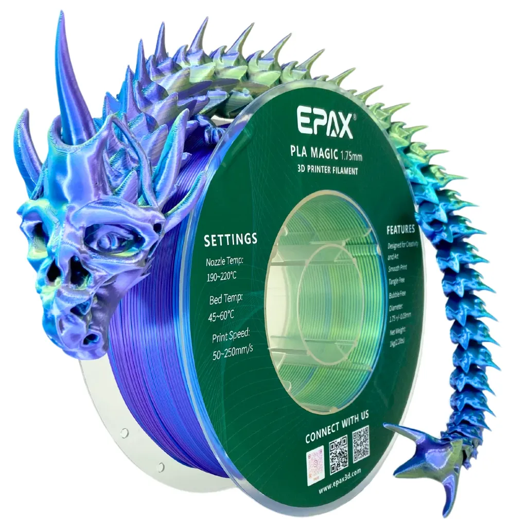 EPAX Magic Silk PLA Mermaid (Blue / Purple / Lime Green)