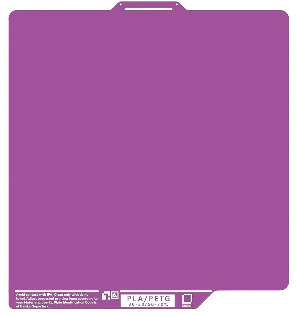 [Kdeavi_Cool Plate_256*256_A1/P1/X1] Kdeavi 256x256 Build Plate - Purple - BambuLab A1/P1/X1