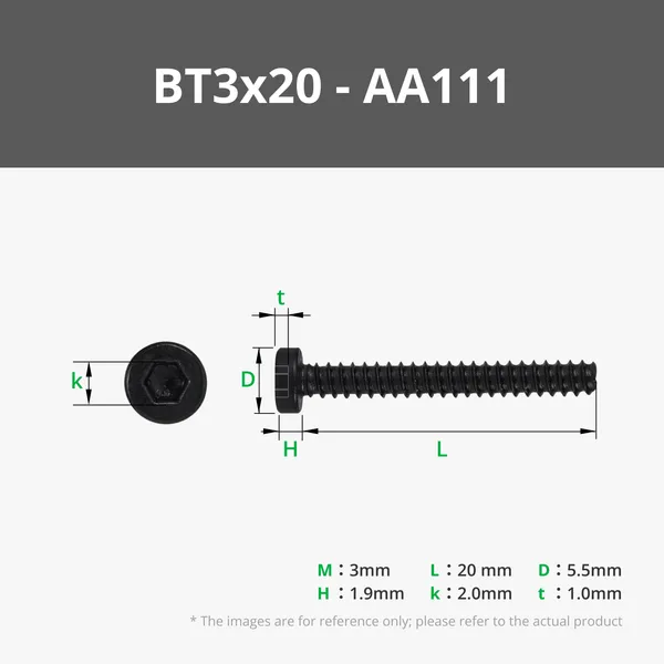 Bambu BT3x20 SHCS Self Tapping Screw (10PCS) - AA111
